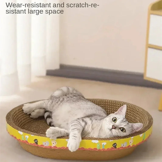 Cat Scratching Board Protect Furniture Grinding Claw Toys Oval Corrugated Paper Wear-resistant Cat Nest Cat Accessories - Play Paws Toys