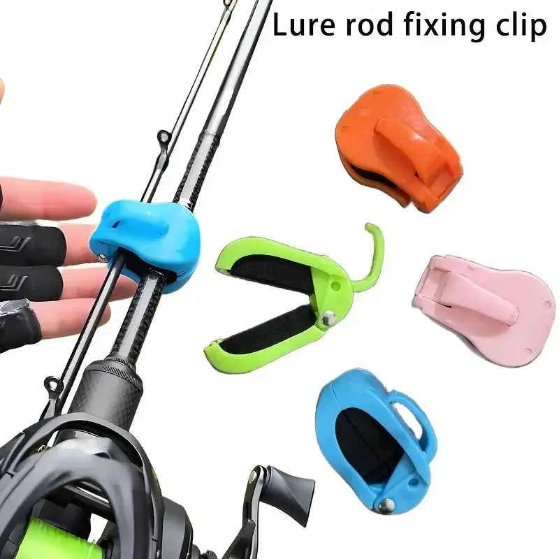2Pcs Quick-Attach Fishing Rod Clip, Tool-Free One Hand Holder Secure Grip for Freshwater Rods Tackle Organizer