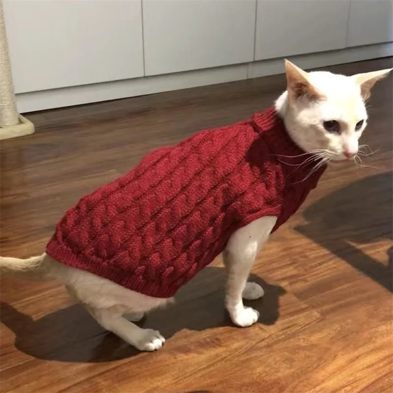 Cat Puppy Sweaters Autumn Winter Pet Knitted Sweater Jumper for Small Dogs Cats Kitten Pullovers Sphynx Clothing ropa para gatos - Play Paws Toys