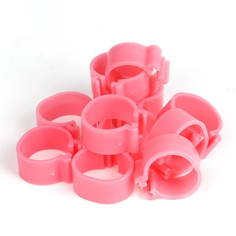 60Pcs 16/20Mm Chicken Duck Leg Rings Goose Animal Identification Tool for Poultry Sign Foot Loop Buckle Clip Farm Supplies