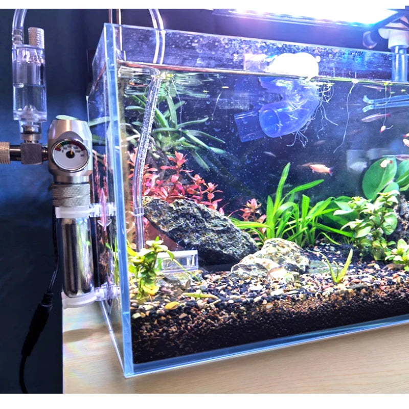 Aquarium DIYCO2 regulator W21.8/CGA320/G3-4/G5-8/TR21/3-8unf gas cylinder nut docking type fish tank CO2 pressure reducing valve