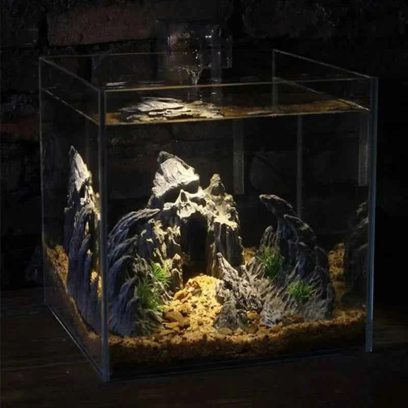 Resin Aquarium Decoration Fish Tank  Simulated Canyon Ornament Acuario Rocks for Aquarium Fish Decor 2pcs