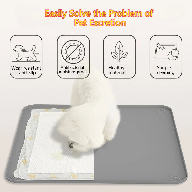 Dog Pad Holder Tray Silicon Wee Pad for Training, No Spill Pee Pad for Dogs - Easy to Clean and Store Perfect for Dog Potty Tray