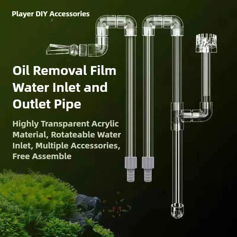 Aquarium Inlet Outlet Lily Pipe DIY Clear Acrylic Water Skimmer Inflow Outflow Fish Tank Filter Accessories Fishbowl Equipment