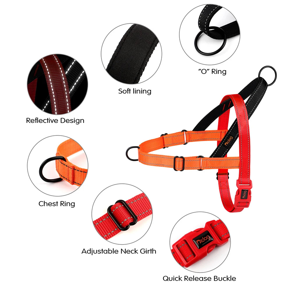 Reflective Nylon Dog Harness Adjustable Pet Dogs Training Harnesses No Pull Pet Pug Pitbull Walking Vest For Small Large Dogs