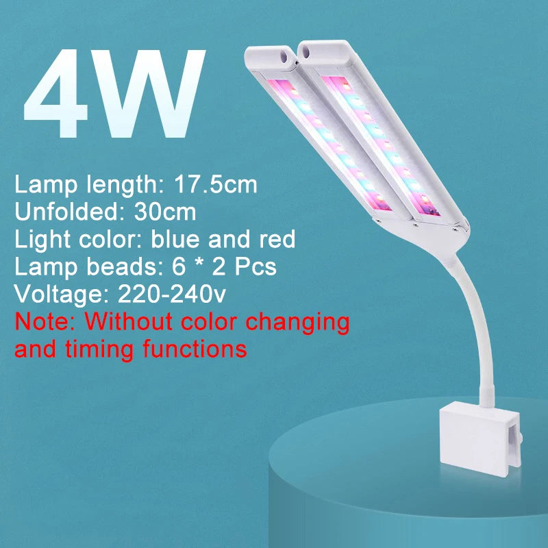 Super Bright Clip Lamp LED Aquarium Light for Aquatic Plant Grow Fish Tank Full Spectrum Timing Lamp 220-240V 30~70CM 4W 8W 13W