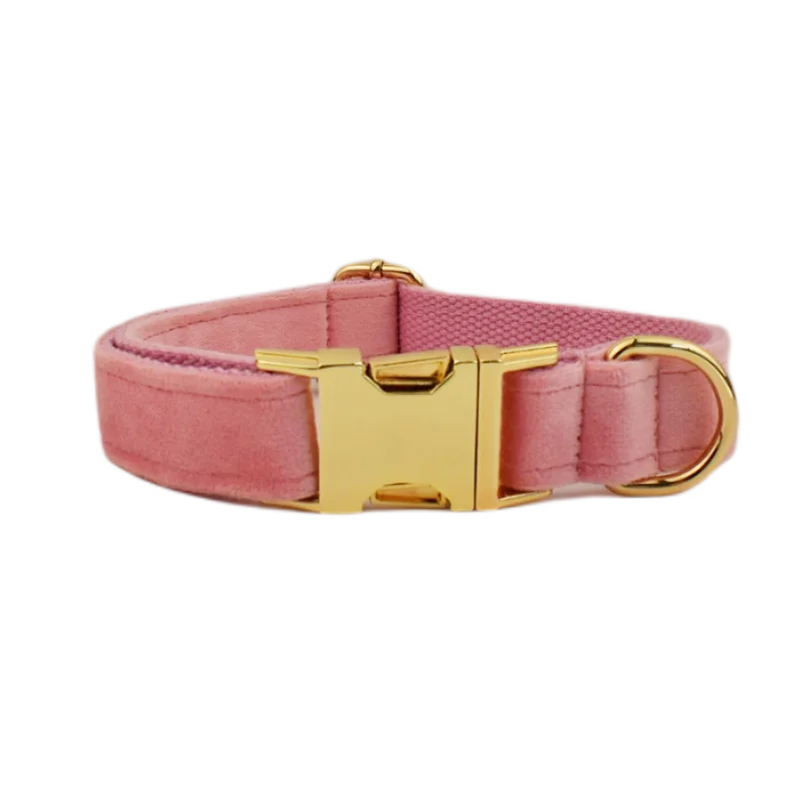 Velvet Collar Free Engrave Dog Collar Leash For Medium Big Pet Necklace Dog Accessories Dog Collars