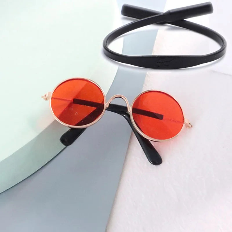 Puppy Dog Sunglasses Anti-skid Round Metal Cat Classic Retro Sunglasses Hippie Cute and Funny Pet Glasses Cosplay Party Costume