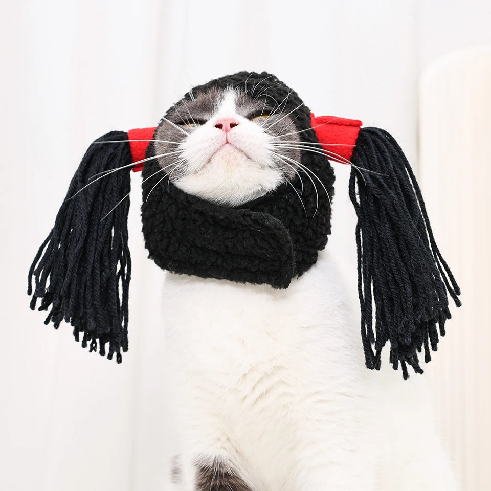 Dogs Cats Hair Hat Funny Pet Wigs Cosplay Props Costumes Head Accessories for Halloowen Christmas Gift