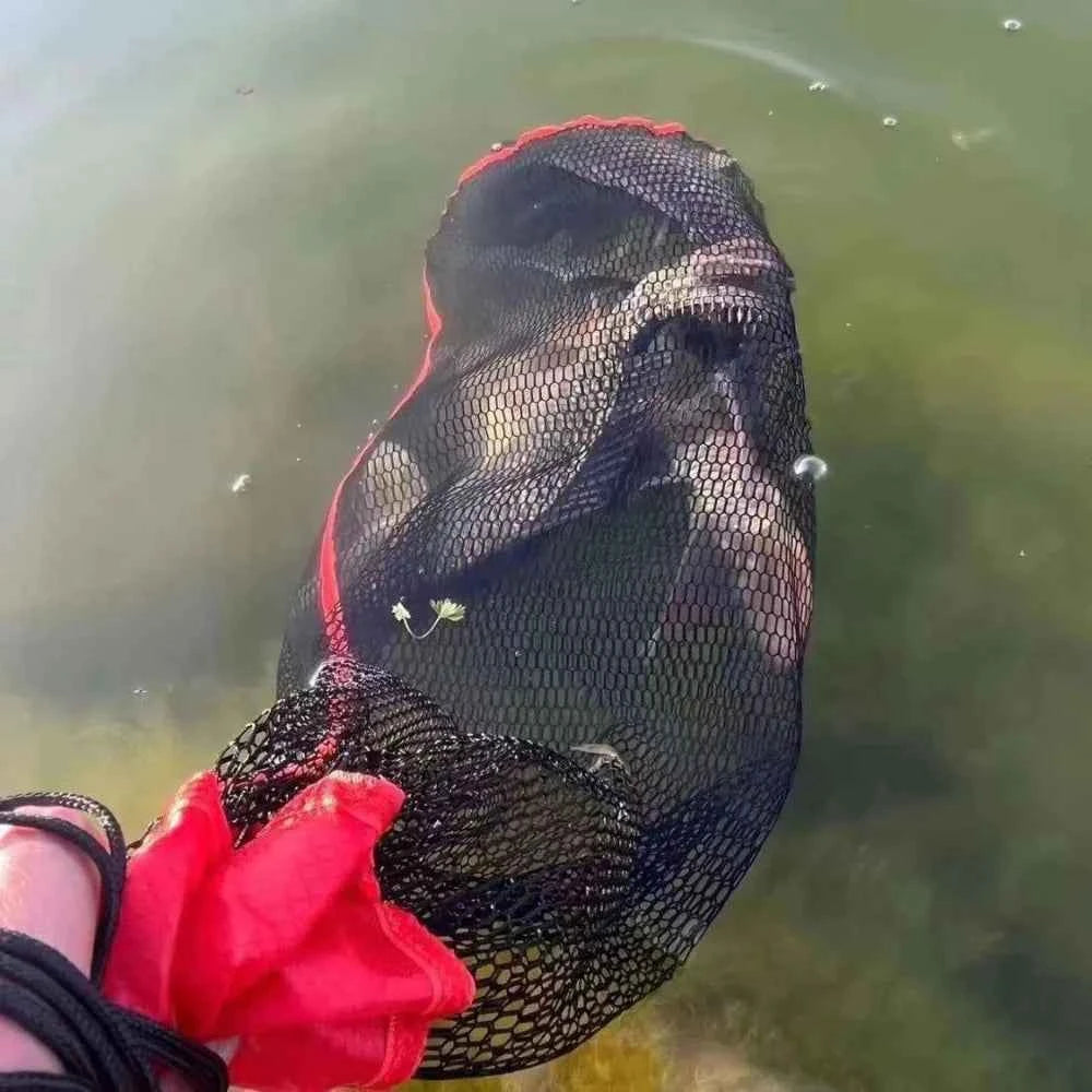 Drawstring Opening Design Fishing Basket Foldable Fishing Net Foldable Fishing Net Cage Live Fish Basket Portable