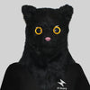 Movable Mouth Cat Head Mask Animal Latex Cute Helmet  Artificial Fur for Halloween Costumes Party Props Adult Size
