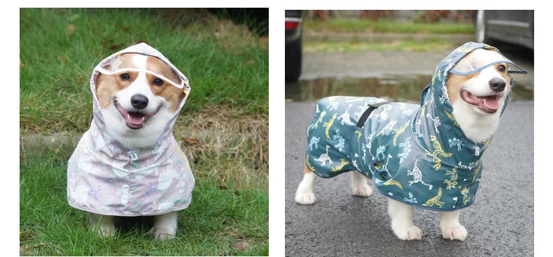 Teddy Cgi Golden Dog Clothes Egg Olk Man PU Waterproof Jacket Dog Raincoat Pet Supplies Waterproof Outdoor