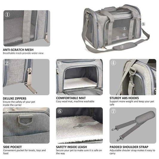 1PC Cat, Dog Carrier for Small Medium Cats Puppies up to 15 Lbs, Collapsible Travel Puppy Carrier