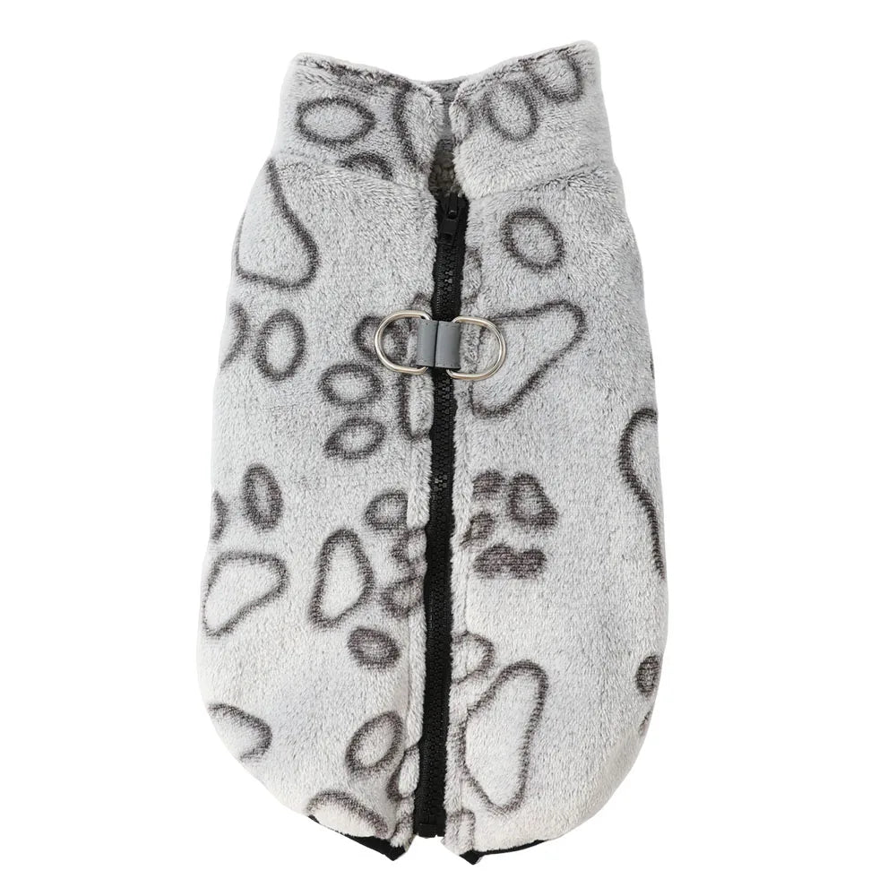 Autumn Winter Puppy Jacket Soft Fleece Clothes For Small Dogs Overalls Cute Paw Print Chihuahua Coat Yorkshire Vest Pet Costume