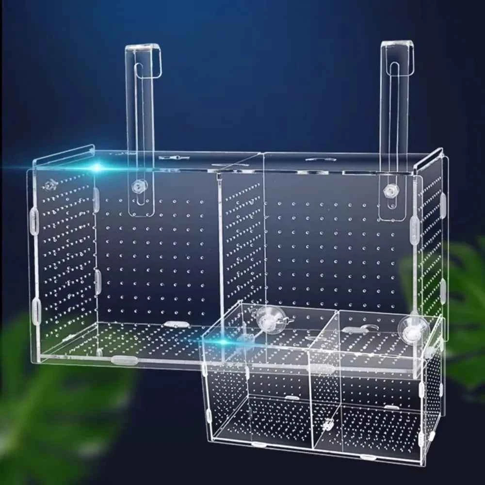 1PC Small Fry Aquarium Isolation Box Hatchery Divider Spawning Hatching Fish Breeding Box with Hook Acrylic Hydroponic Plant Box