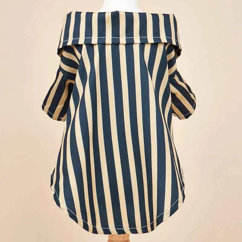 Cooling Summer Pet Clothes Vertical Stripe Shirts for Small Dogs Cats Schnauzer Chihuahua Yorkshire mascotas Clothing CatApparel