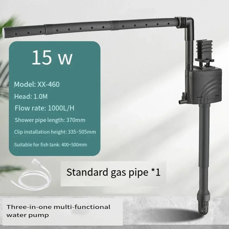 3-in-1 Fish Tank Submersible Pump Top Filter Universal Matching Pump Built-in Pump Oxygenated Circulation Fish Tank Filter
