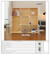 Cat Cage, Cat Villa, Yellow Cage, Natural Wood Color Pet Cage, Free Assembly, Multi-Cat, Space-Saving, Three-Layer Iron Mesh Cage, Household Cat Cabinet - Play Paws Toys