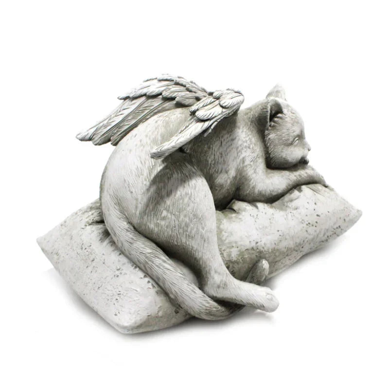 Wholesale Resin Pet Memorial Angel Cat Dog Stone Style Grave Marker Factory Direct
