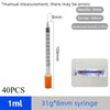 40/80PCS 0.3-1ML Disposable Plastic Veterinary Syringe Sterile Insulin Syringe with Orange Cap Needles for Pet Farm Animal Use