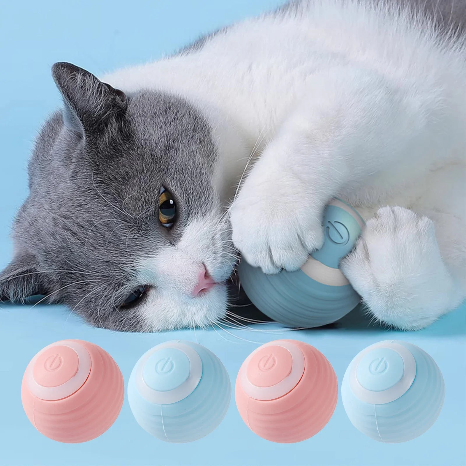 Automatic Moving Cats Toy Interactive Ball Rechargeable Rolling Electric Ball Home Pet  Accessories Things for  Supplies - Play Paws Toys