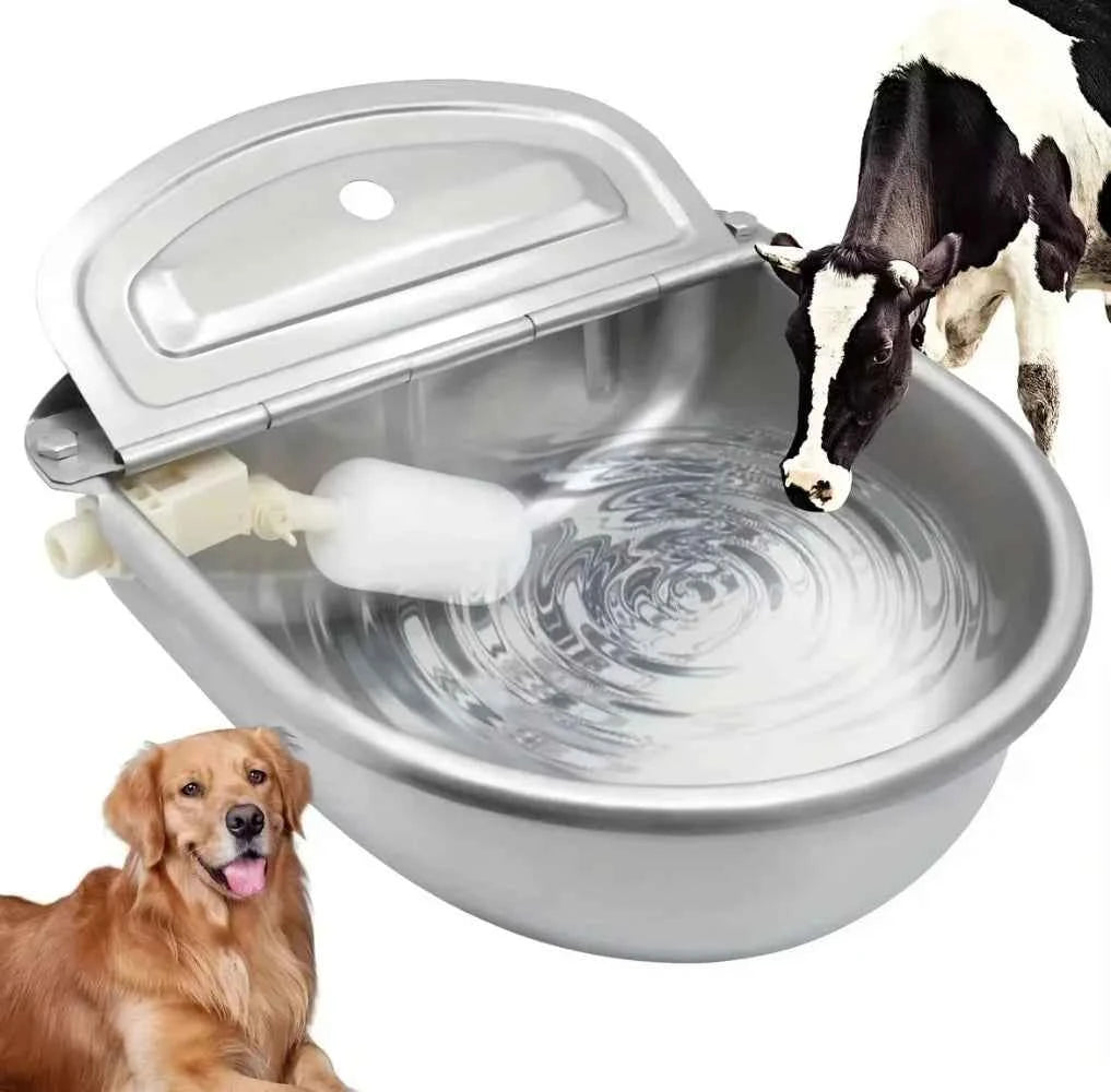 Automatic Gravity-Fed Outdoor Pet Water Dispenser Bowl with Built-In Reservoir,  Dogs, Cats,Easyclean Material