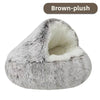 Autumn and Winter soft plush pet bed and pet bed Winter warm and cold plush comforter nest Shell cat nest semi-enclosed cat nest - Play Paws Toys