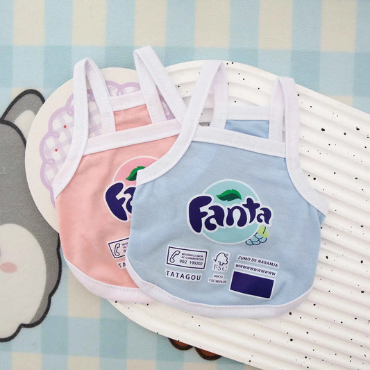 Summer new spring/summer cat and dog clothes thin style, western-style dopamine fruit soda suspender, cute vest style short styl