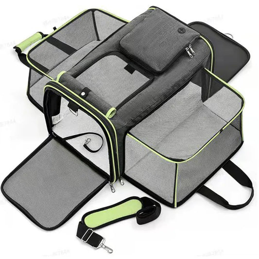 Cat Bag Foldable Large Capacity Cat Outdoor Car Expansion Portable Pet Handbag Breathable Diagonal Cross Bag for Cats and Dogs - Play Paws Toys
