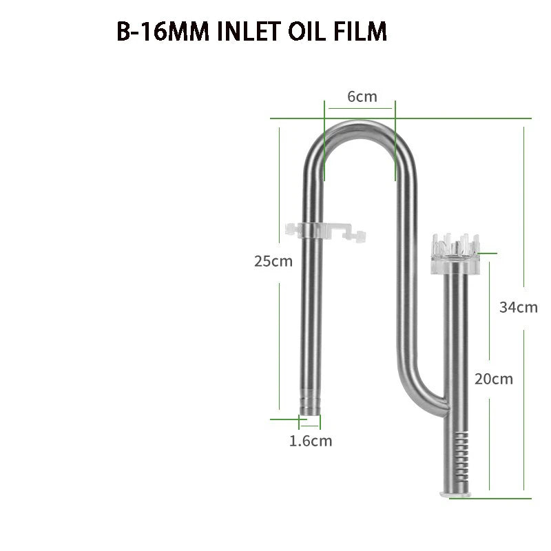 ZRDR Fish tank filter tube filter Aquarium external 304 stainless steel inlet and outlet Oil removal film filter accessories