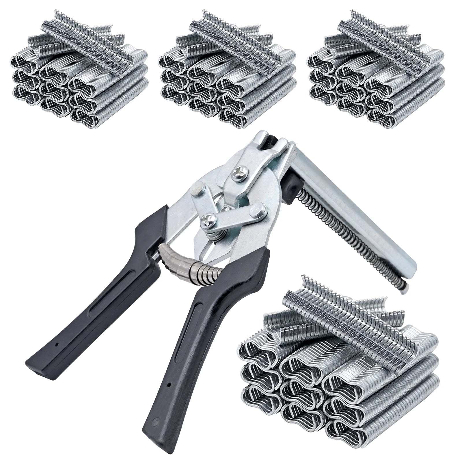 Farm Hog Ring Plier Tool M Clips Staples Chicken Hamster Bird Rabbit Mesh Cage Wire Fencing Caged Clamp Poultry Animal Supplies