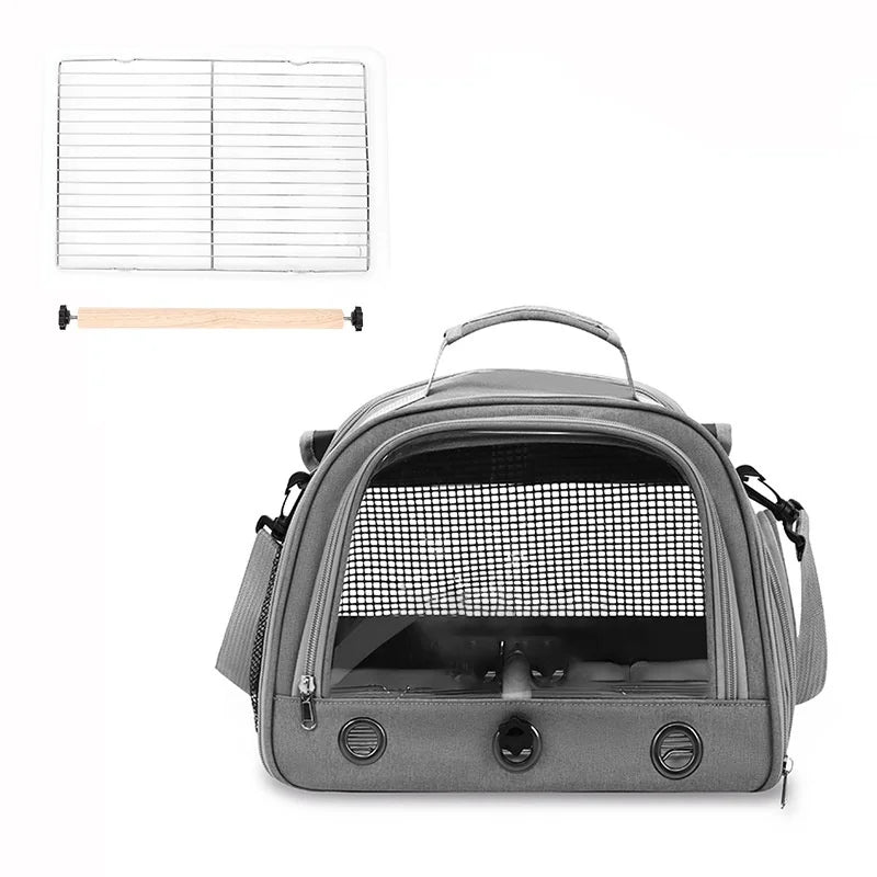 Bird Cage Parrot Carrier with Perch for Parakeet Lovebird African Gray Cockatiel Caique Conure Quaker Hiking Pet Travel Bag