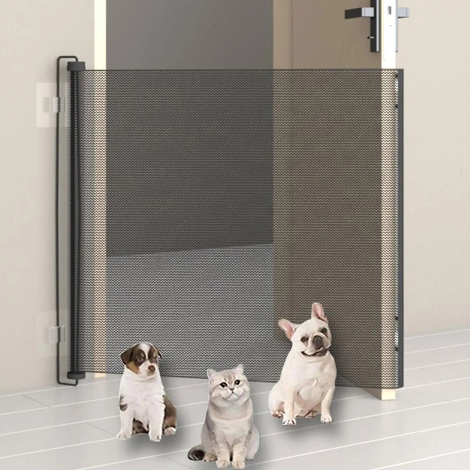 Retractable Gate Indoor Retractable Pet Gates for Dogs Stair Door Partition Childproof Net Cat Baffle No-Drill for Deck Kitchen - Play Paws Toys