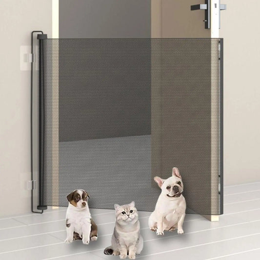 Retractable Gate Indoor Retractable Pet Gates for Dogs Stair Door Partition Childproof Net Cat Baffle No-Drill for Deck Kitchen - Play Paws Toys