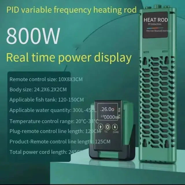 50-1200W New Aquarium Submersible Heater Fish Tank LCD Display Adjustable Water Heating Rod Constant Auto Temperature 220-240V