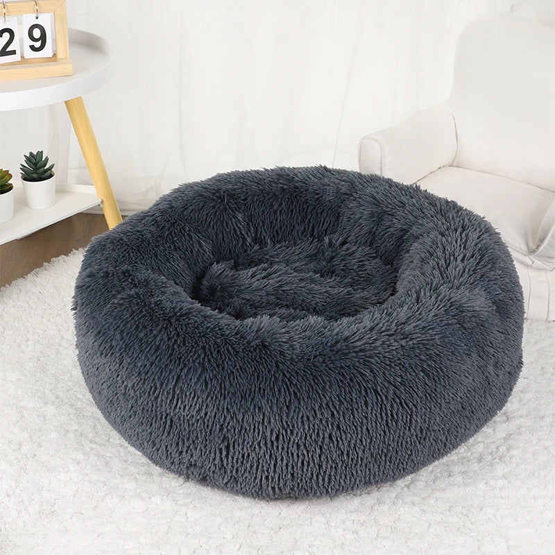 Dog Bed Donut Big Large Round Basket Winter Plush Beds for Dogs Medium Accessories Fluffy Kennel Small Puppy Pets Cat Products