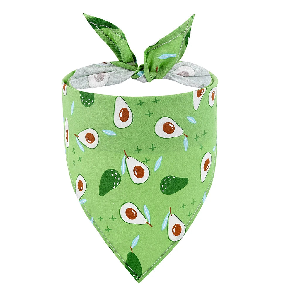 Sucado Dog Bandana Fruit Floral Spring Washable Soft Doggy Scarf Kerchief Summer Adjustable for Small Medium Large Dogs Pets