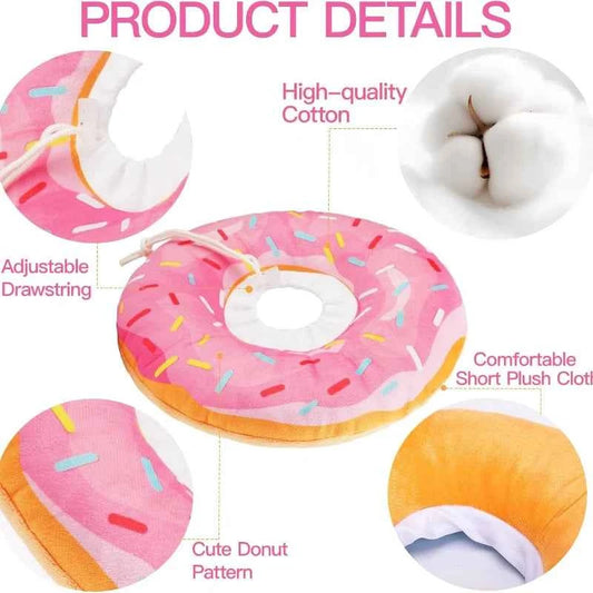 Cat Collar Soft Cute Donut Adjustable After Surgery Recovery Cone Lightweight Elizabethan Collar Prevents Licking Scratching