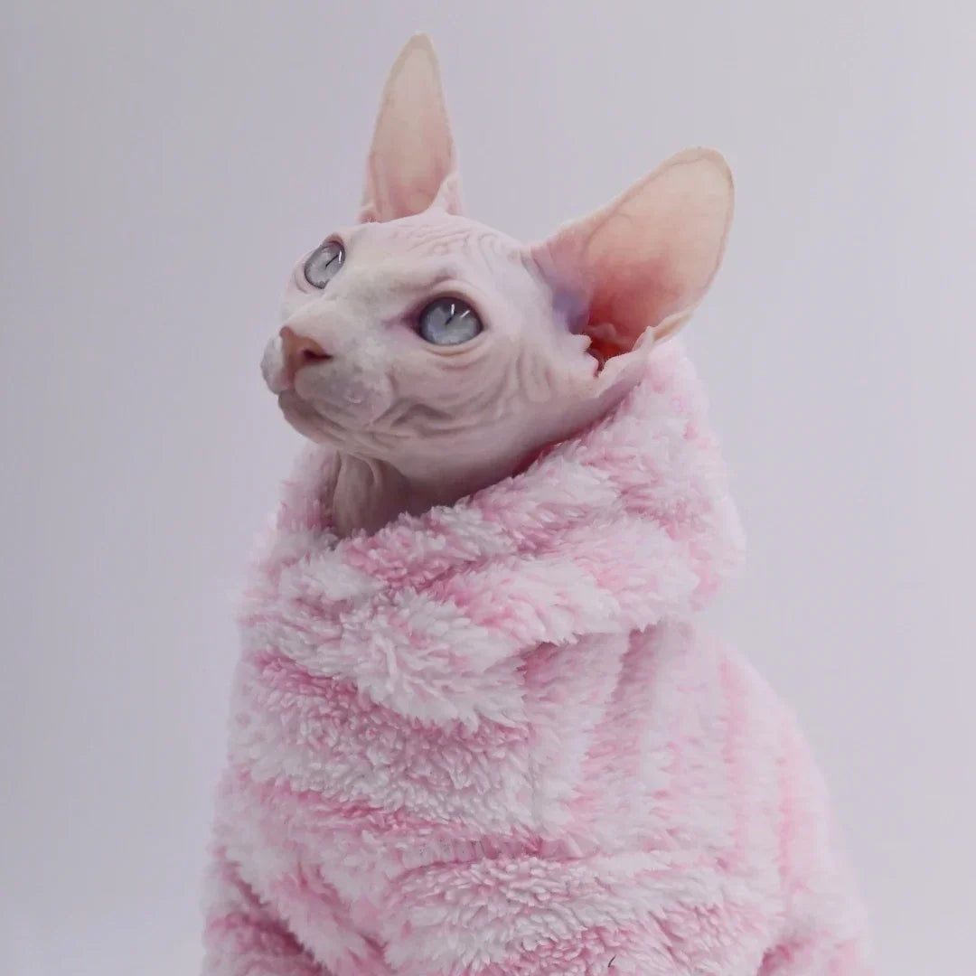DUOMASUMI Soft Double-sided FluffY Winter Jacket Warmth Coat for cat Thickening Sphinx Sphynx Cat Clothes  Hairless Cat Outfits - Play Paws Toys