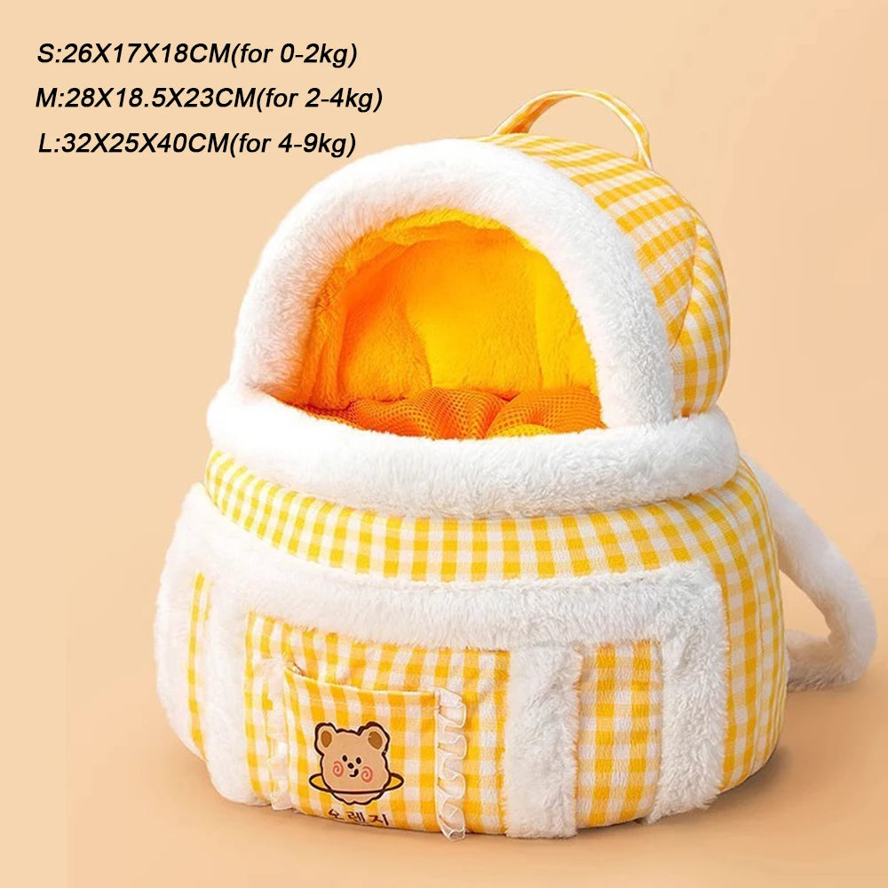 Portable Pet Cat Fall And Winter Speculation Handbag Warm Backpacks Dog Bag Autumn And Winter Warm And Windproof  Crossbody Bag - Play Paws Toys