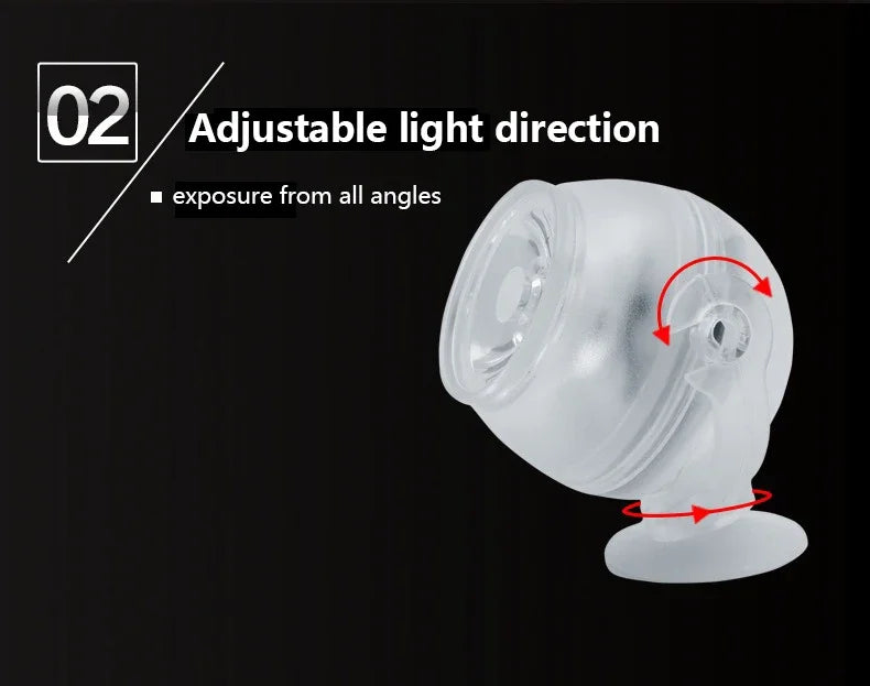 LED Aquarium Spotlight Saving Power But High Brightness Seven Gradient Night Light Various Angles Exposure USB Waterproof Diving
