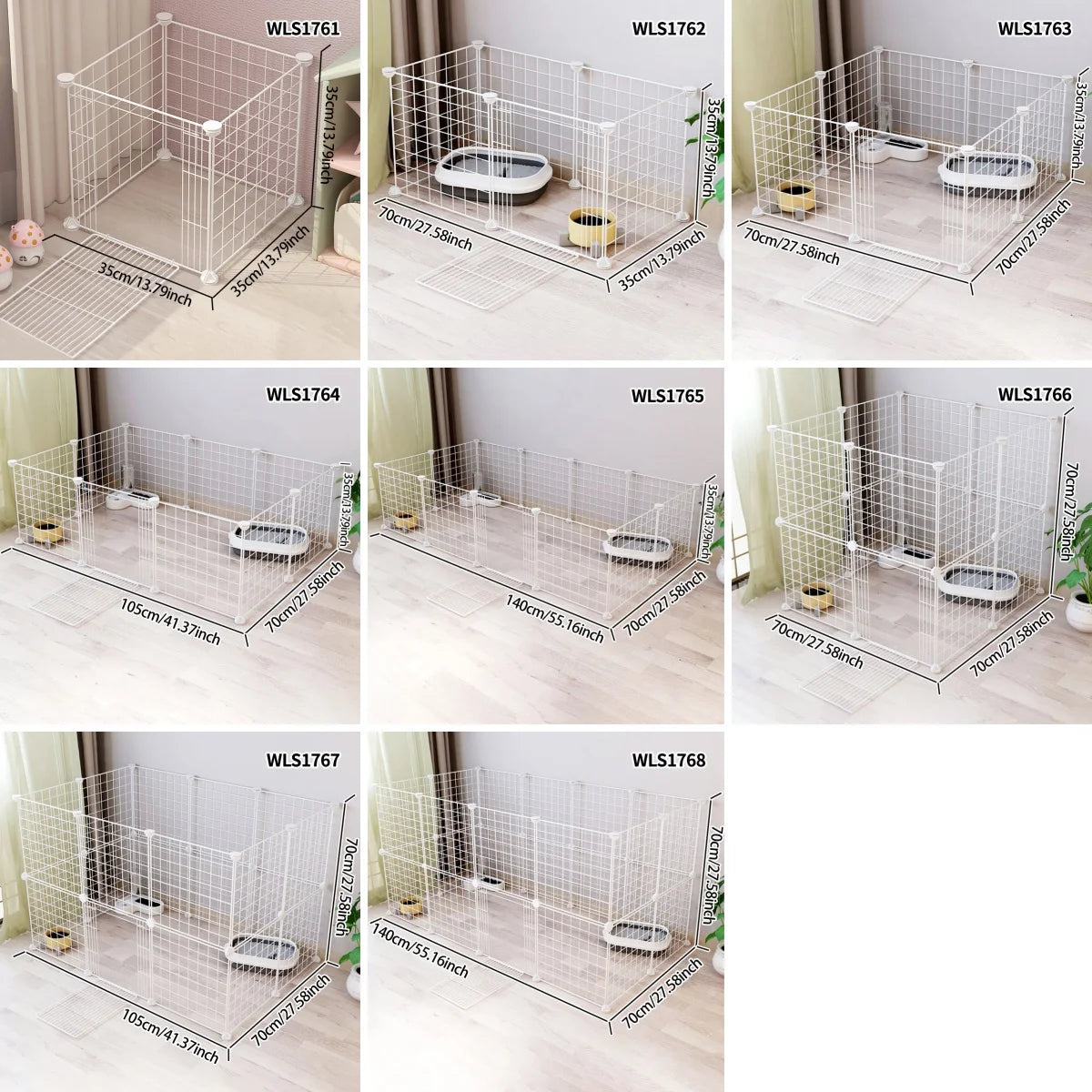 Pet Splicing Fence with Detachable Iron Mesh Gate, Isolation Barrier, Anti-Escape Gate, Indoor Fence, Easy to Assemble, Portable Cage - Play Paws Toys