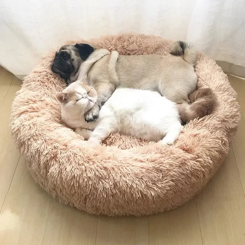 Super Soft Pet Cat Bed Plush Full Size Washable Calm Bed Donut Bed Comfortable Sleeping Artifact Suitable For Winter - Play Paws Toys