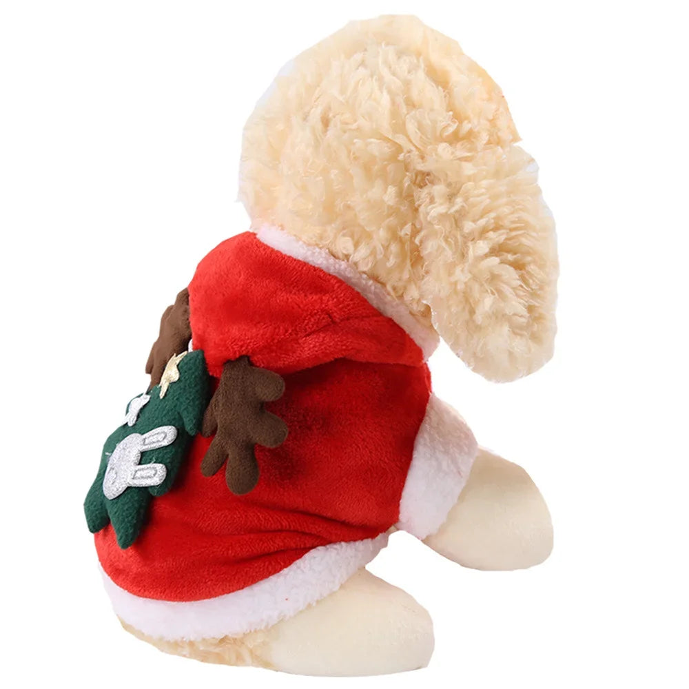 1pc Cat Christmas Clothes Winter Warm Pet Clothes for Small Medium Dogs Elk Santa Claus Dog Cats Coat Christmas Dogs Costume - Play Paws Toys