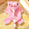 New Small Dinosaur Transforming Dog Clothes Autumn Winter Flannel Warm Teddy Cat Pet Clothes Dog Jumpsuits Rompers