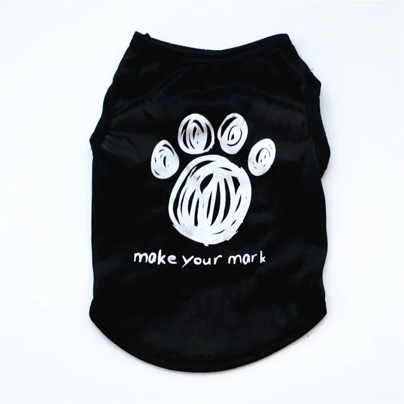 100% Cotton Pet Clothes Cool Cat SECURITY Costume for Cats Small Dogs Spring & Summer Puppy Kitty Cat Vest Top T Shirt Clothing