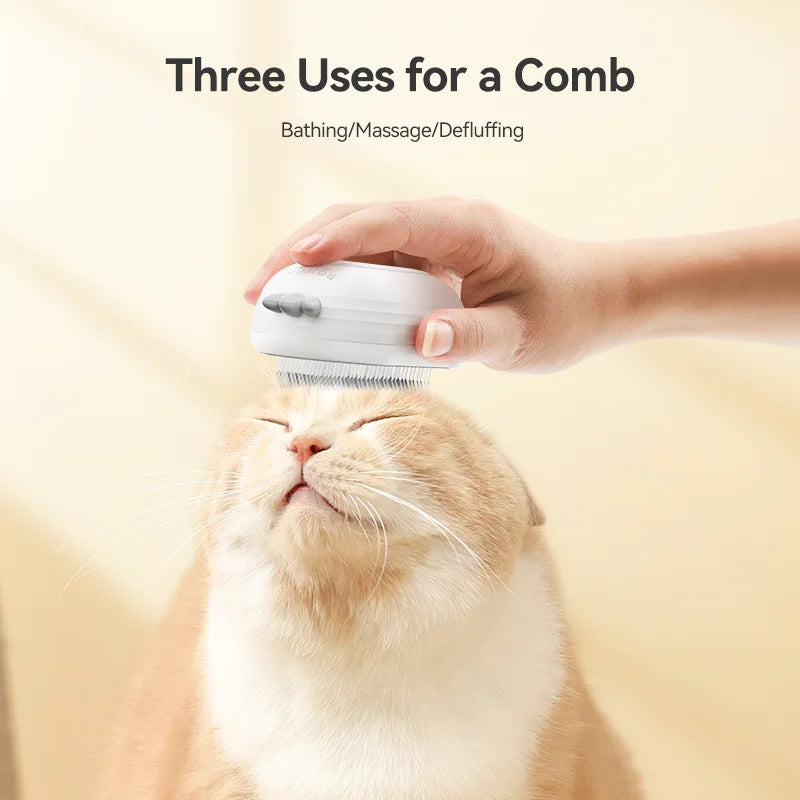 ROJECO Cat Steam Brush Pet Hair Comb Electric Sprayer Cat Hair Brushes for Massage Wireless Cat Dog Hair Brush Grooming Supplies