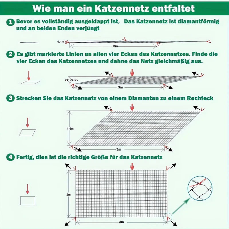 Balcony Netting for Pets Anti-Fall Mesh Cat Safety Fence for Patio Pet Guard Netting for Balcony Stairs Doorway Window Gate Deck