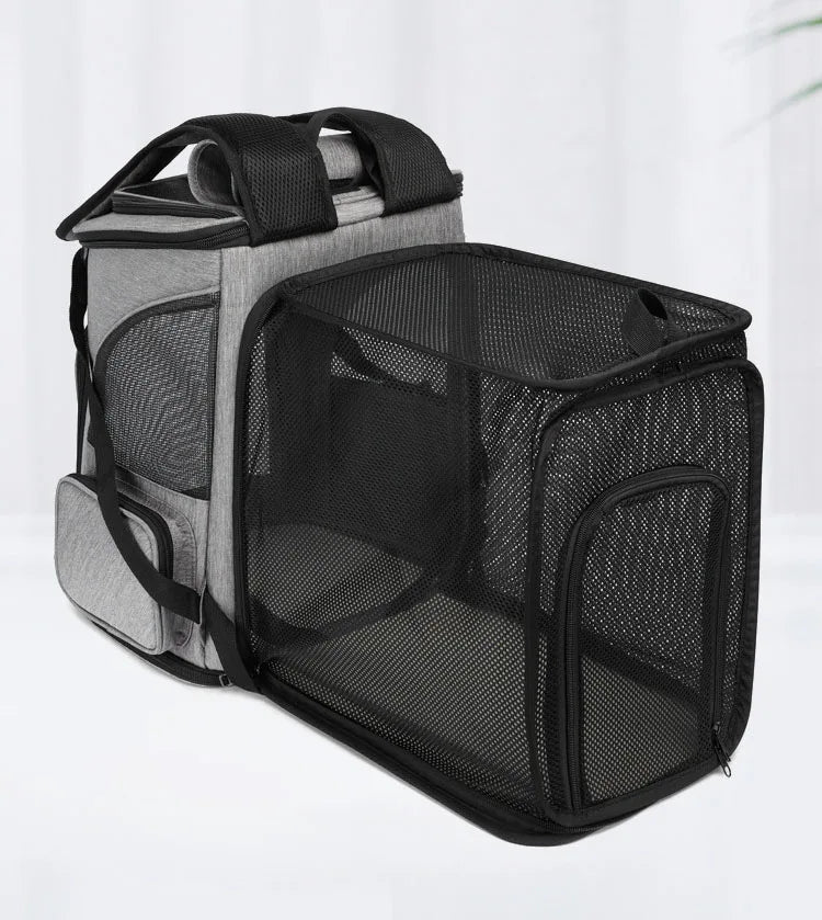 Breathable Pet Cat Carrier Backpack Foldable Pet Carrier Transport Travel Bag Expandable Large Capacity Creative for Cats Dogs - Play Paws Toys