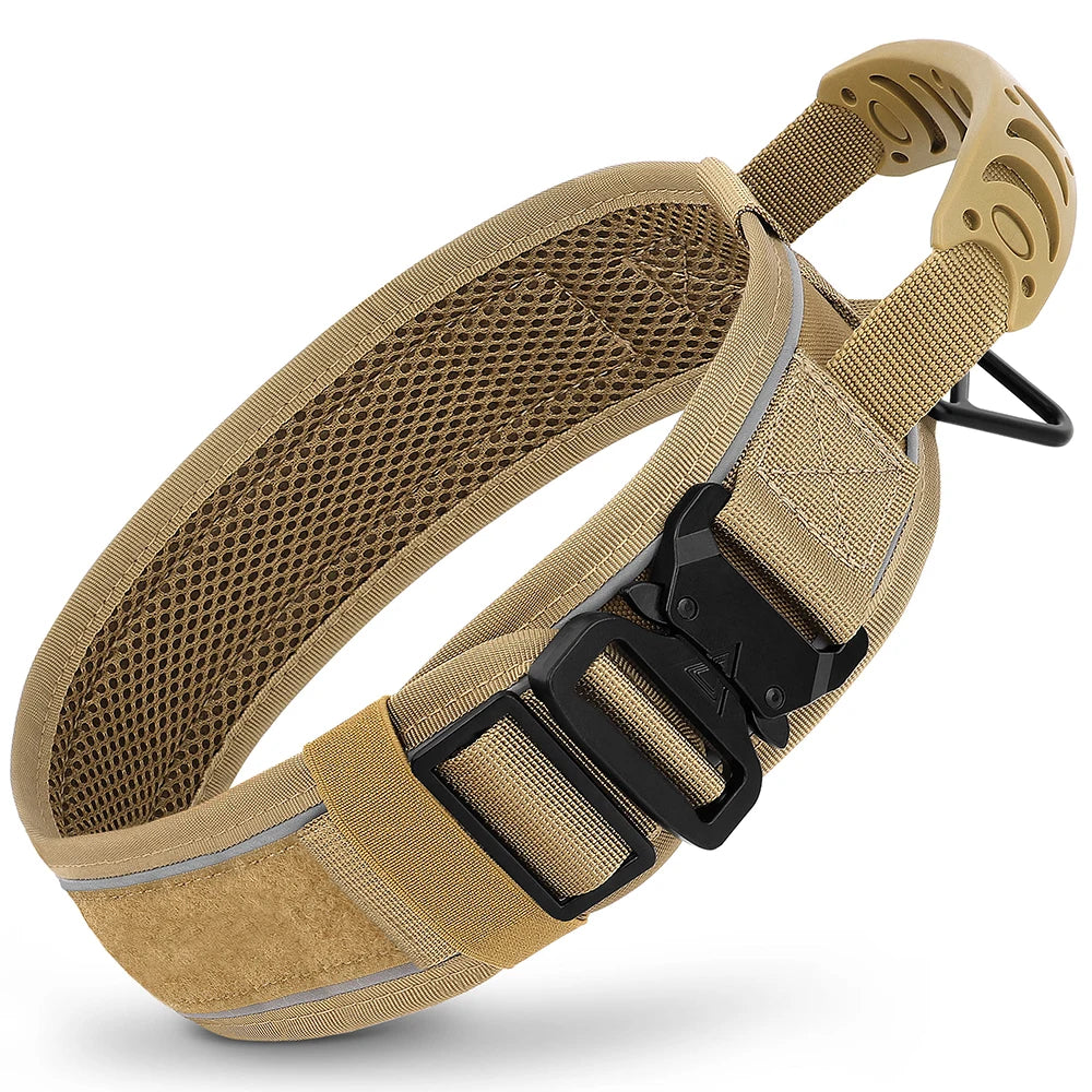 6.5cm Wide Tactical Dog Collar Adjustable, Military Nylon with Control Handle, Heavy Duty Reflective for Large Medium Dogs